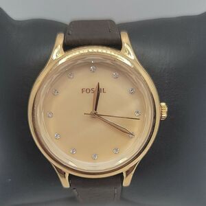 Fossil Laney BQ3392 Women's Brown Leather Analog Dial Quartz Wrist Watch BC540